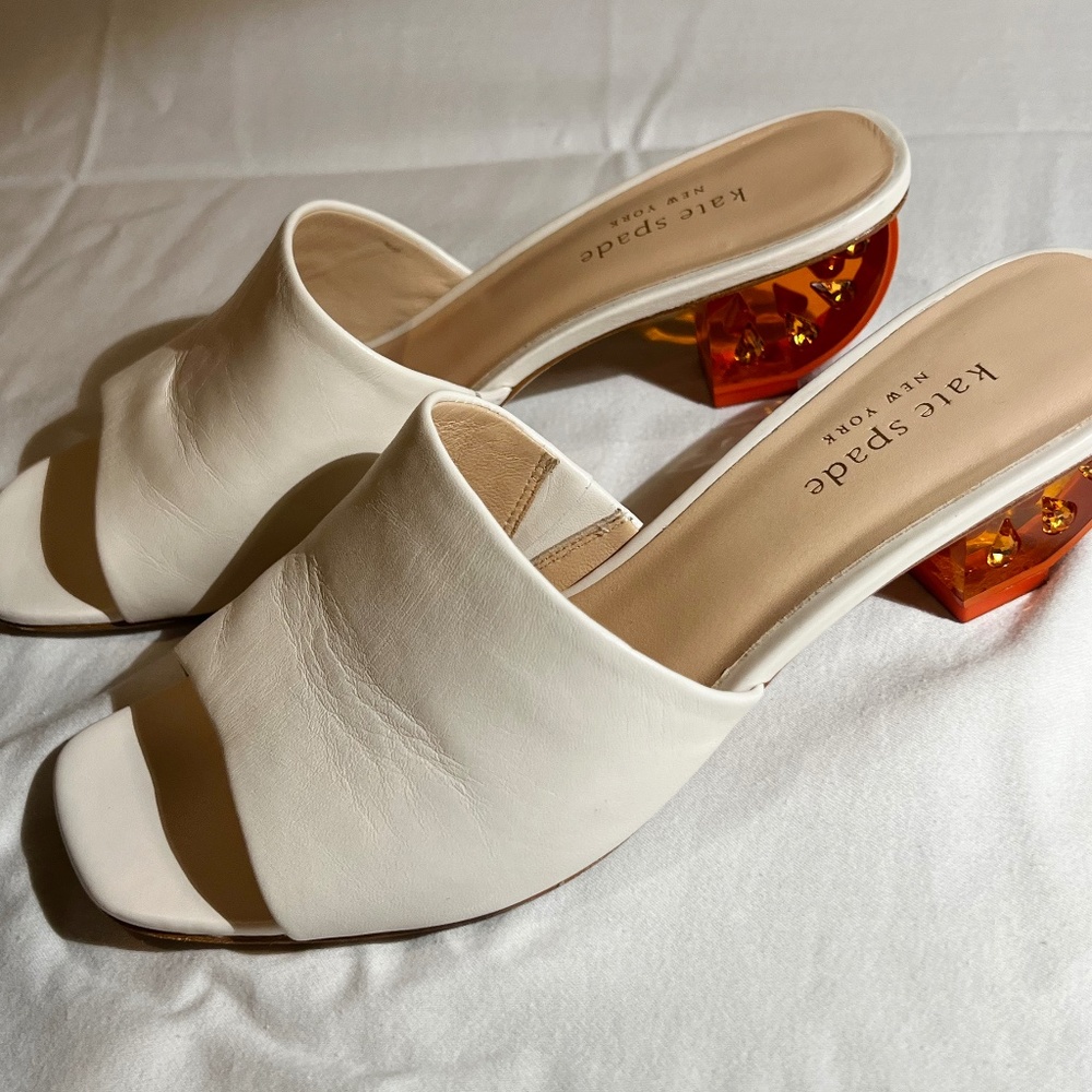 Kate Spade Cream Leather Mules
